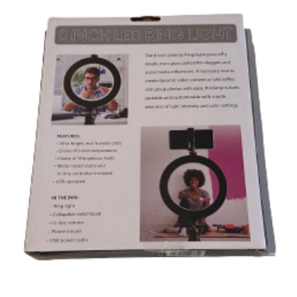8 Inch Led Ring Light, Metal tripod and phone mount with 3 color temperatures - Picture 4 of 4